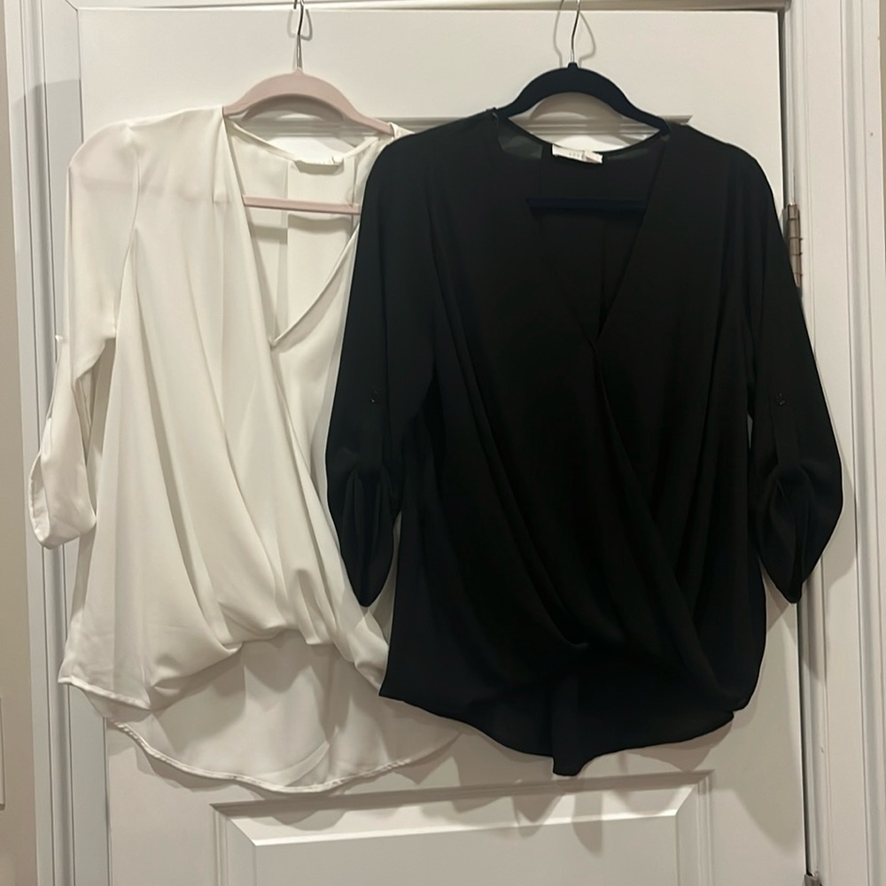 Lush wrap shirts black and white size small